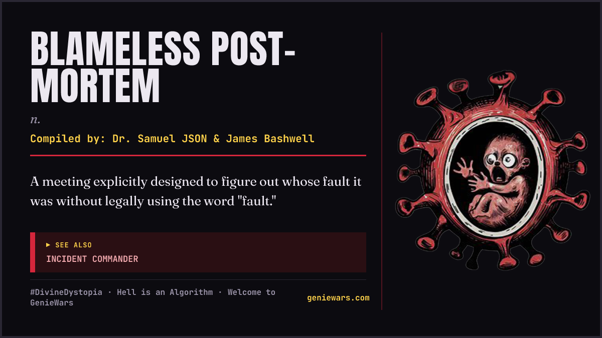 BLAMELESS POST-MORTEM card