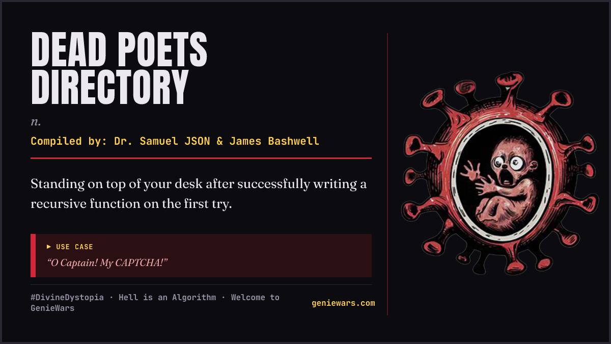 DEAD POETS DIRECTORY card