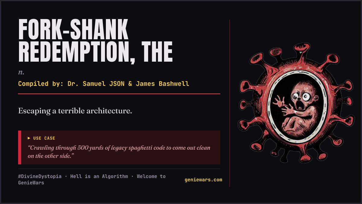 FORK-SHANK REDEMPTION, THE card