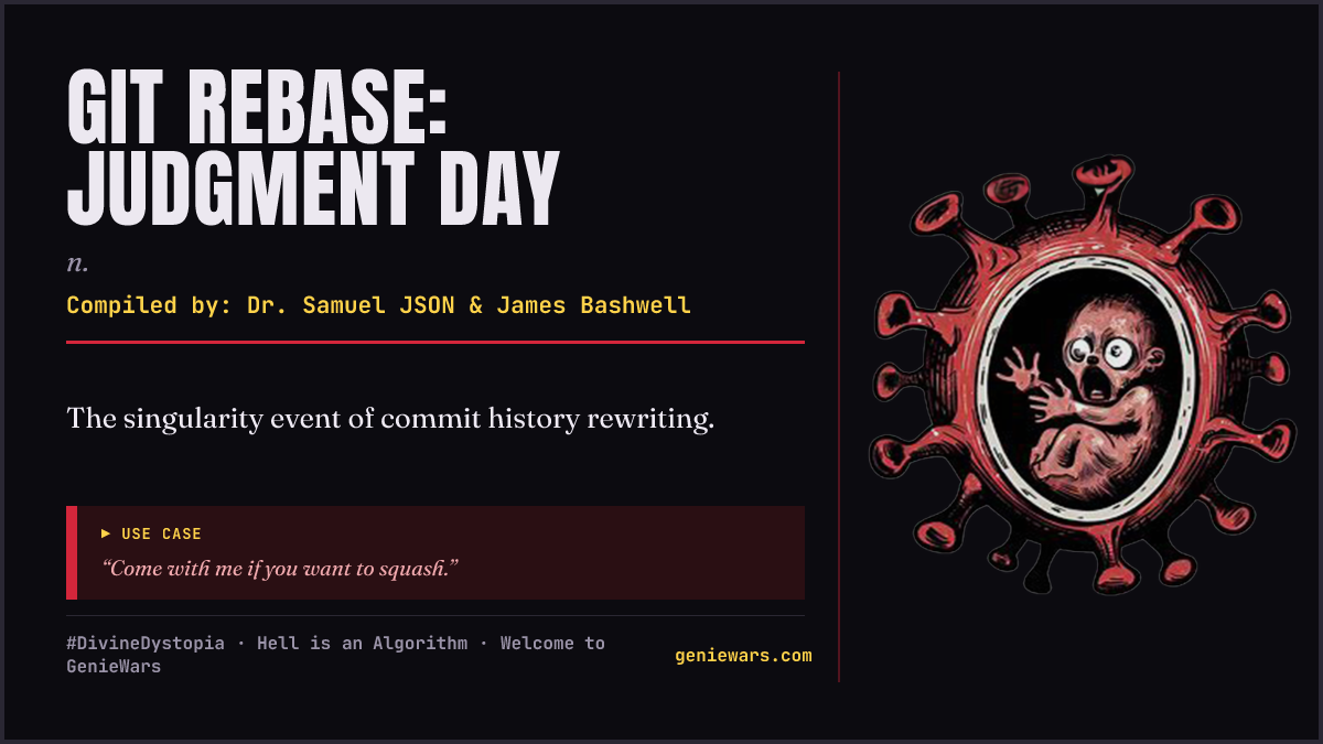 GIT REBASE: JUDGMENT DAY card