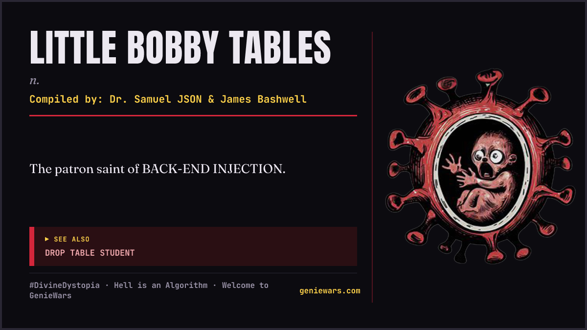 LITTLE BOBBY TABLES card