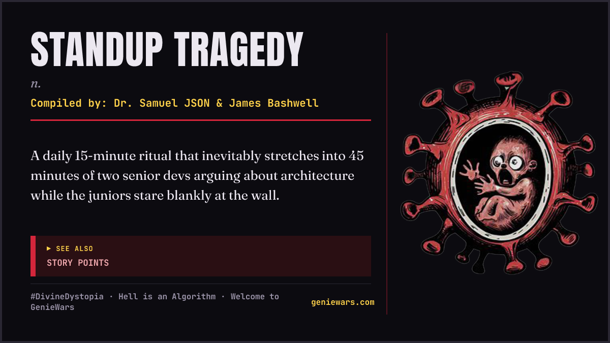 STANDUP TRAGEDY card